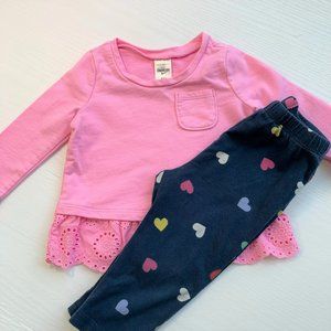 Infant Girls Long Sleeve Shirt & Leggings 6-12 Mos